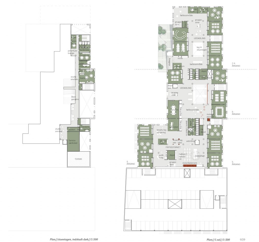 1.sals plan og indskudt etage